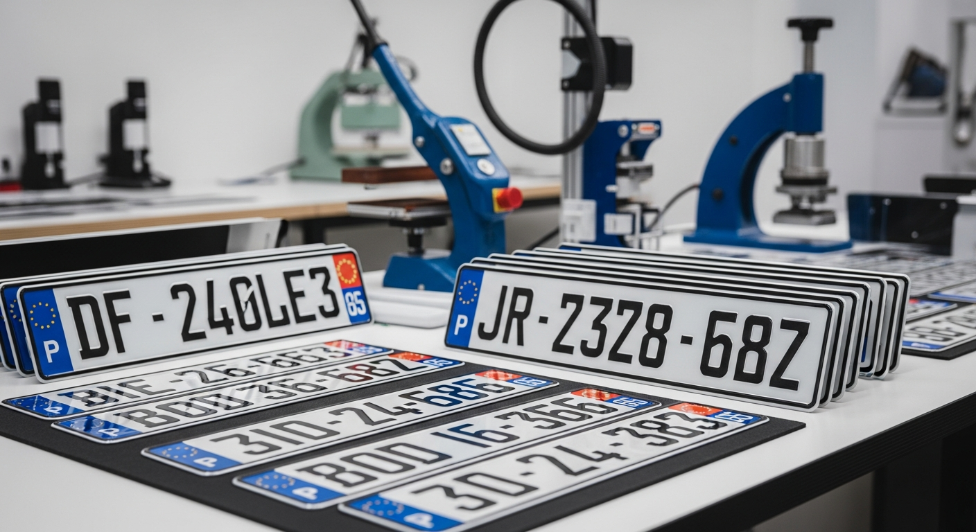 Kit de fixation complet pour plaques d'immatriculation, vis et caches